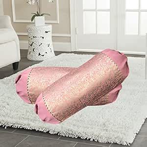 Tanya's Homes Set of 2 Silk Light Pink Designer Bolster Covers : Amazon ...