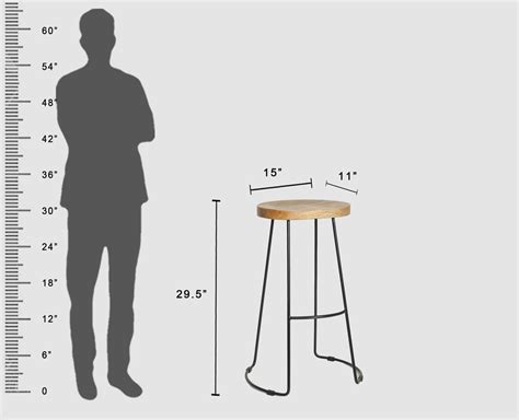 Buy Solid Wood Kitchen Stool Bar Stool in Natural Finish Online on ...