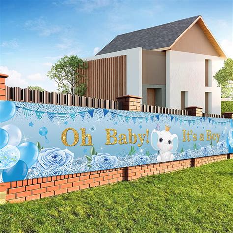 Welcome Baby Shower Backdrop, Oh Baby It's a Boy Porch Banner Sign ...