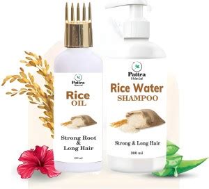 Pattra Rice Water Shampoo & Rice Oil for stronger Roots, Long Hairs ...