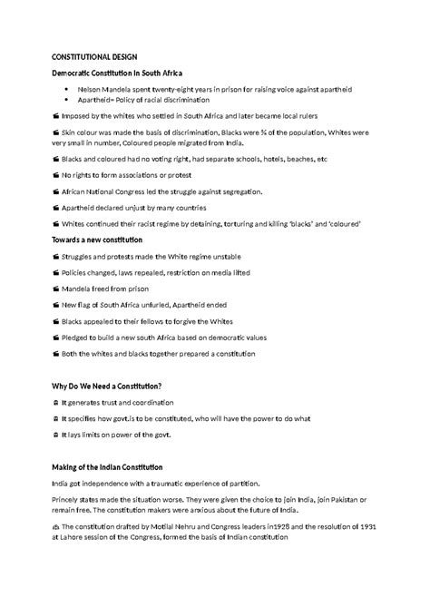 Ch 2 Civics Constitutional Design - CONSTITUTIONAL DESIGN Democratic ...