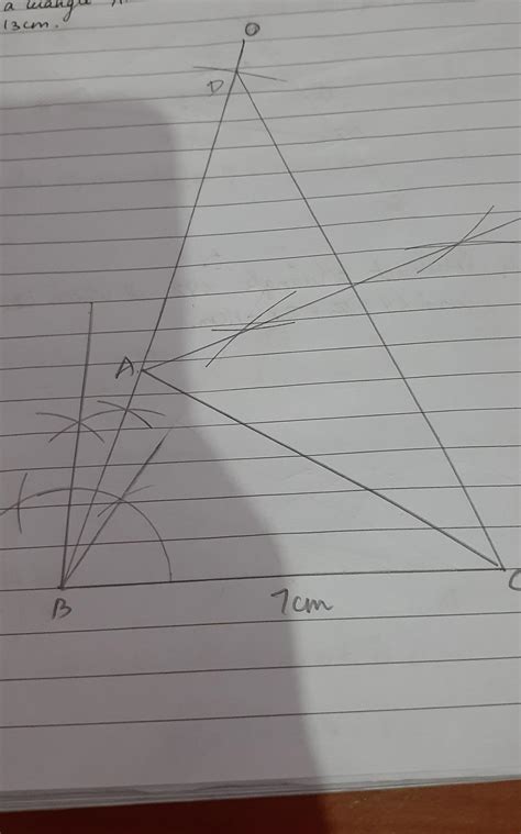 1. Construct a triangle ABC in which BC = 7cm, B = 75° and AB + AC = 13 ...
