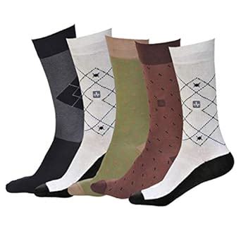 ARROW Men's Formal Cotton Socks Mid Calf Length (Crew) Colors (Assorted ...