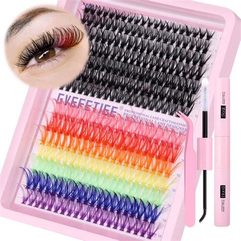 Amazon.com: DIY Eyelash Extensions Kit Colored Lash Clusters 280pcs ...