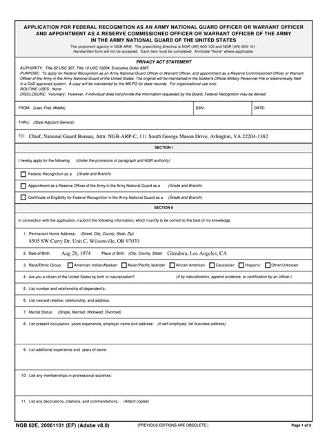 2006 Form NGB 62E - Blank Fillable Template | Fill Out, Print ...