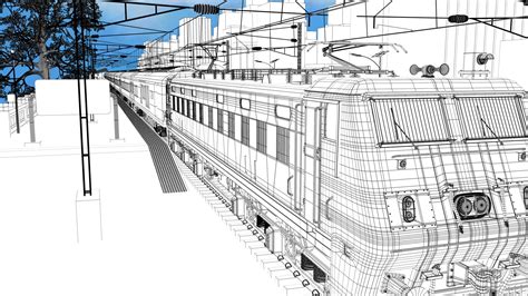 Railway Station Drawing Local Train 的图像结果