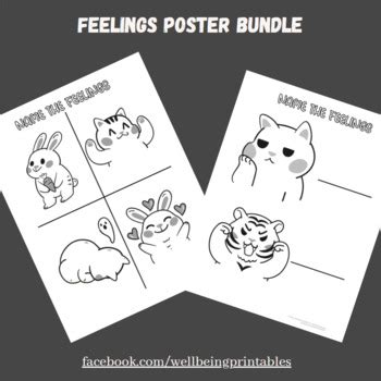 Feelings Poster with Animals | Classroom Poster by Well Being Printable US