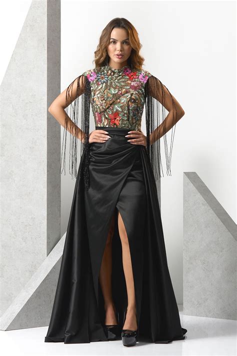 Princess Floral Fringes Evening Gown