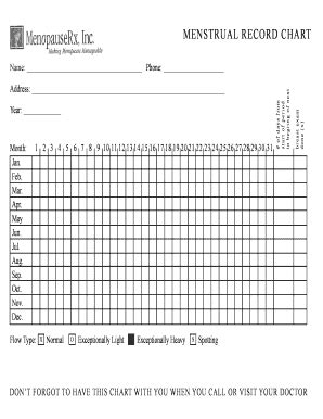 Fillable Online menstrual calendar - MenopauseRx Fax Email Print ...