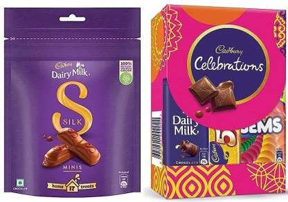 Cadbury Dairy Milk Silk Chocolate 153g & Celebration 62g Rakhi ...