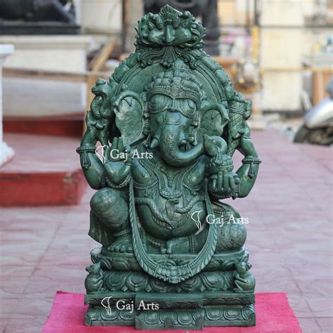 Natural Green Quartz Ganesh Statue | 30 Inch – Gaj Arts