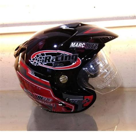 Jual Helm motor SNI Helmet Double Visor Racing Marc Marquez Hitam Merah ...
