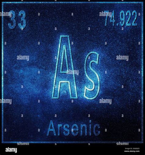 Arsenic chemical element, Sign with atomic number and atomic weight ...