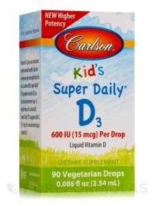 Kid's Super Daily® D3 600 IU (15 mcg) - 0.086 fl. oz (2.54 ml ...