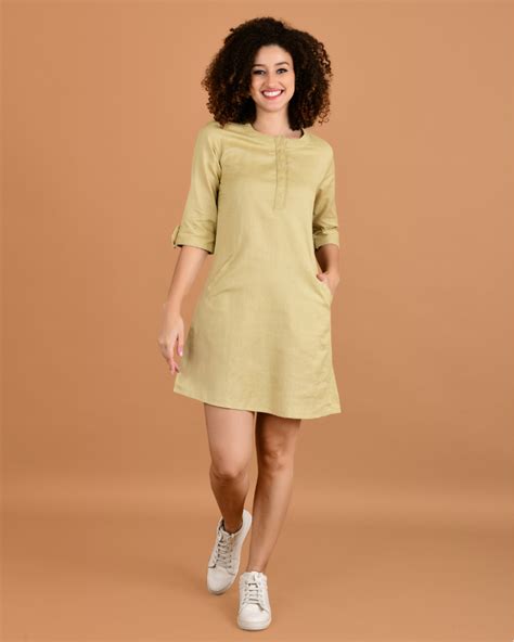 Olive grove short cotton dress – Boholyfe