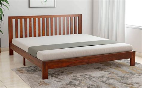 SHRI MINTU'S ART Solid Sheesham Wood King Size Bed Without Storage ...