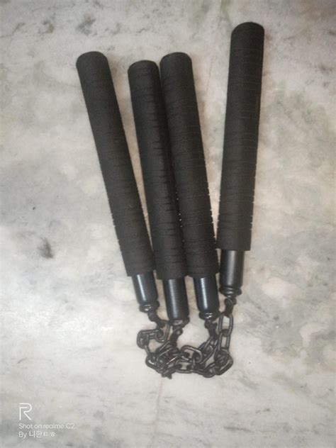 Gyronax Rubber Half Foam Foam Nunchaku Handle 10 and 9-inch Metal Chain ...