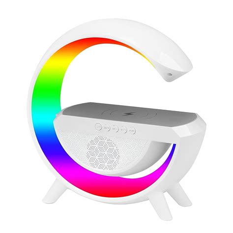 PunnkFunnk Wireless Charging Bluetooth Speaker & Alarm Clocks White ...