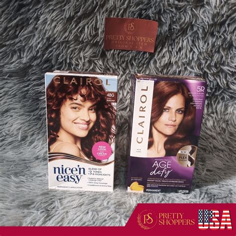 Clairol Age Defy Permanent 5R Medium Auburn Hair Color, Clairol Nice'n ...