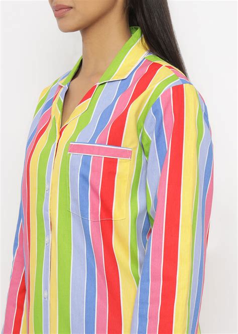 Candy Lane Stripe Long Sleeve Women's Night Suit – Shopbloom