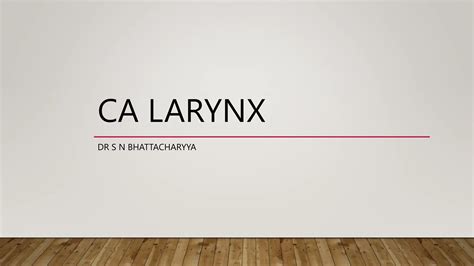 Ca larynx management and intense care in hospital | PPT