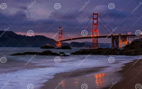 SF Golden Gate Bridge at Sunset. San Francisco Golden Gate Bridge and ...