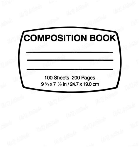 Composition Book Png, Journal Notebook Cover Print, Teacher Gift Png ...