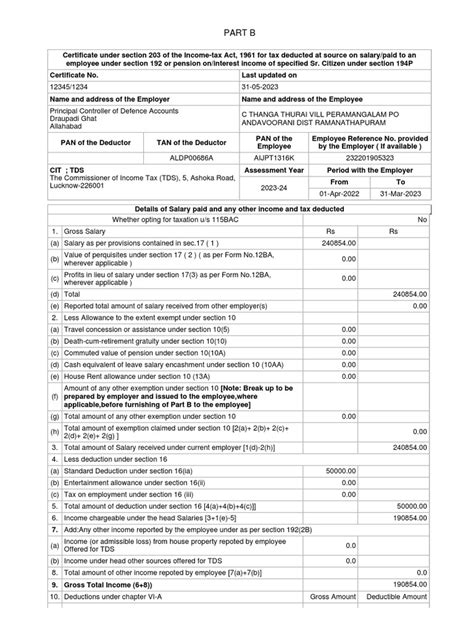 Image result for Decode Form 16 Part B