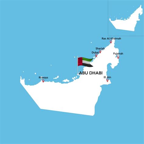 Mappa dettagliata degli Emirati Arabi Uniti | Vettore Premium