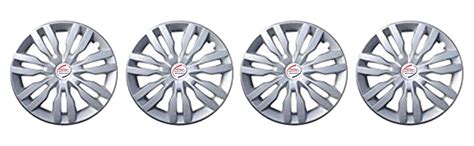 Autopearl Car Full Silver Wheel Cover Caps 14" Press Type Fitting for ...