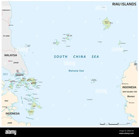 Vector map of the Indonesian archipelago of Riau Stock Photo - Alamy
