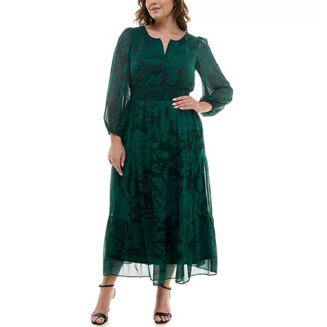 Plus Size Taylor Smocked Waist Chiffon Midi Dress