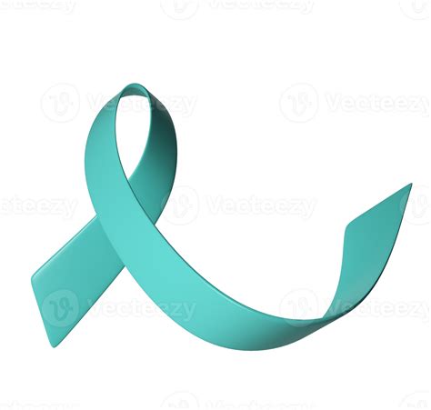 3d Ovarian Cancer Awareness Month Teal Color Ribbon Ovarian Cancer ...