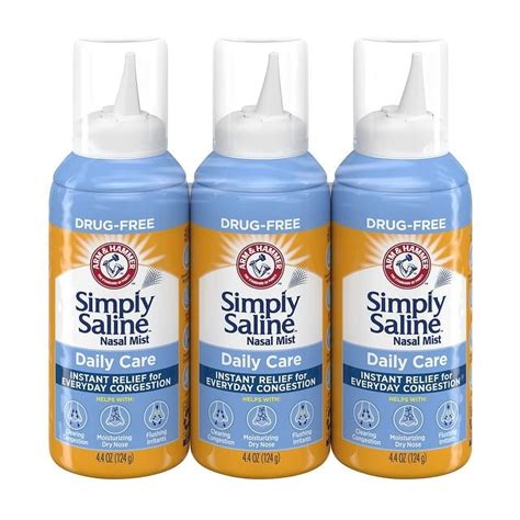 Arm & Hammer Simply Saline Daily Care, Moisturizing Nose Solution Rinse ...