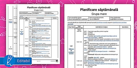 FREE! - La plimbare cu mașina – Model de planificare grupa mare