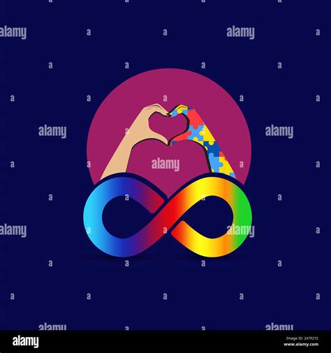 Autistic rainbow eight infinity symbol icon vector. World autism ...