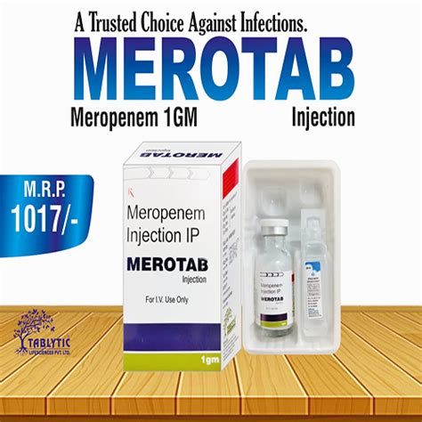 Merotab Injection - Meropenem Injection IP - Tablytic Lifesciences ...