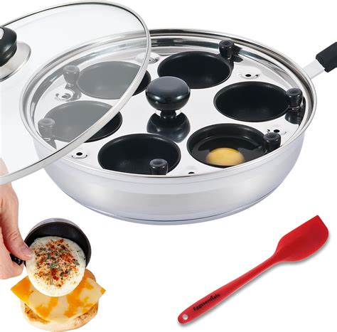 Egg Poacher Pan Nonstick Poached Egg Maker, Stainless Steel Egg ...