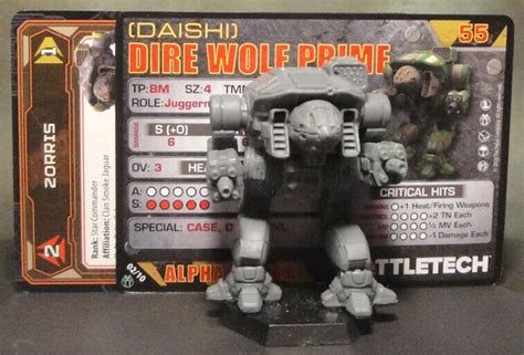 Battletech Dire Wolf Mech + Pilot Cards Alpha Strike | Ubuy India