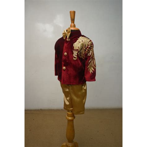 Royal Maroon Velvet Embroidered Sherwani Set for Boys – Festive & Wedd ...