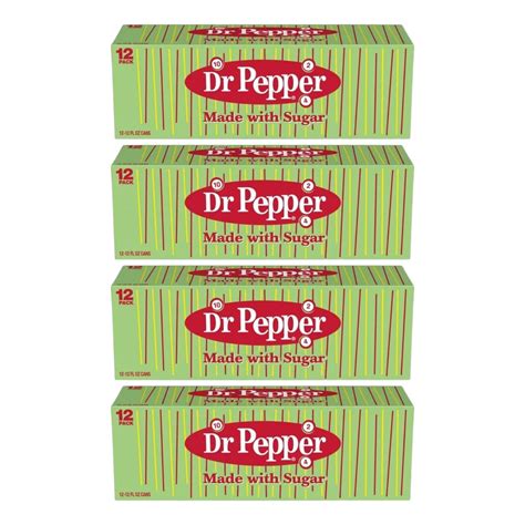 Dr. Pepper Made With Real Sugar 12 Ounce Cans - Imperial Cane Sugar ...