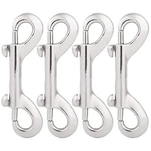 AOWESM 4 Packs Zinc Alloy Double Ended Bolt Snap Hooks Nickel Plated ...