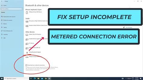 Setup Incomplete Because of Metered Connection 的图像结果
