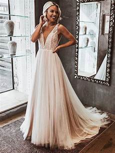 Open Back Lace A Line Wedding Dresses Cheap Unique Bridal Dresses Wd587 by 2019 New A Line V Neck Open Back Ivory Tulle Wedding Open Back Lace A Line Wedding Dresses Cheap Unique Bridal Dresses Wd587
