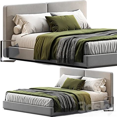 Minotti tatlin ivory bed 3DS Max Model – 3DSky Model Free