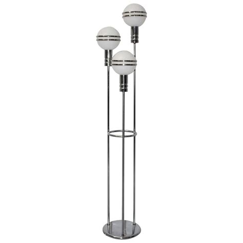 Art Deco Vintage Chromed Milk Glass Floor Lamp 1920s For Sale at 1stDibs