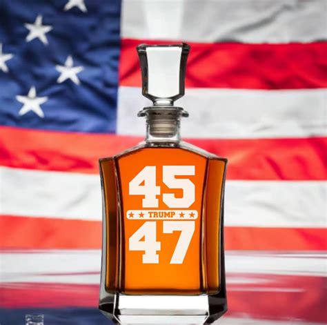 Patriotic Donald Trump "45 / 47" Whiskey Decanter – Bold MAGA Barware ...