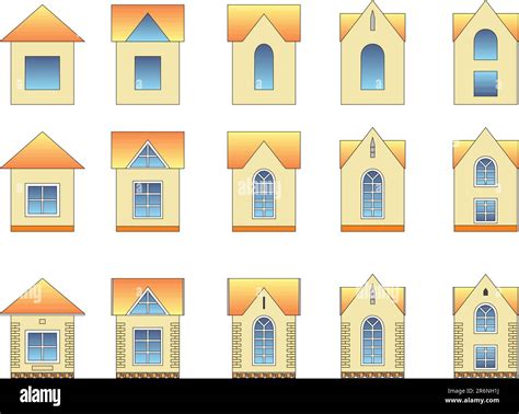 Set of different style house images with different detailing. Please ...