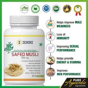 zenonz Safed Musli Sexual Stemina 100% Natural Price in India - Buy ...