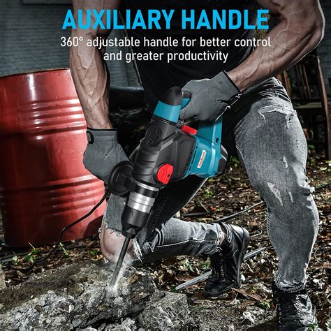 Buy ENEACRO 1-1/4 Inch SDS-Plus 12.5 Amp Heavy Duty Rotary Hammer Drill ...